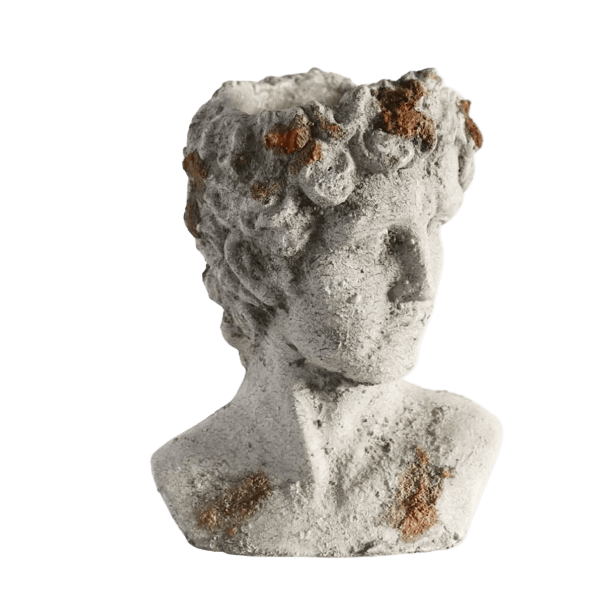 Small Rough Ceramic Grey Male Bust
