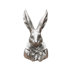 Small Silver Gentleman Bunny Bust - Future Decor