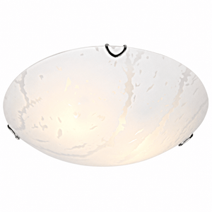 Small Ceiling Fitting with Patterned Glass & Polished Chrome Clips product image on a white background