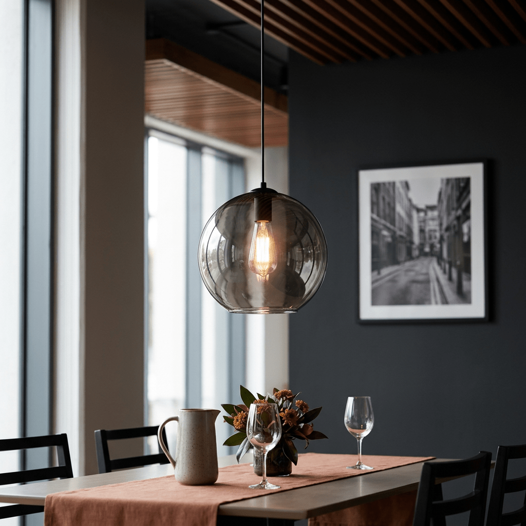 Smoke Glass Pendant Light