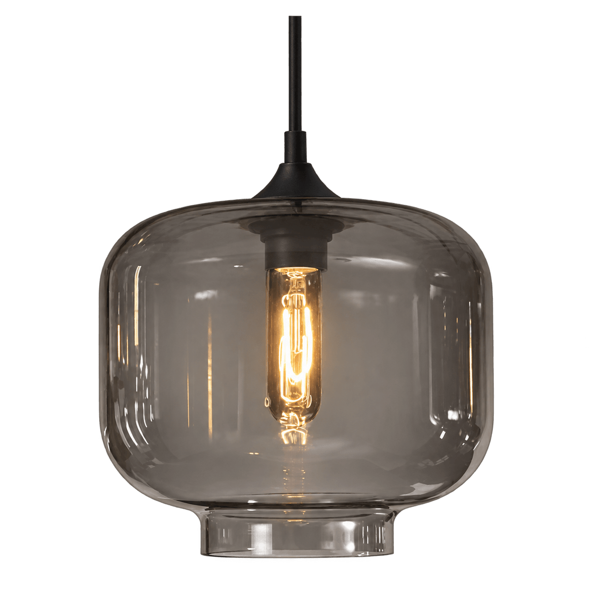 Smoke Grey Elza Glass Pendant product image on transparent background