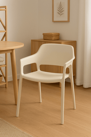 Solid Stackable Cream Chair - Future Decor