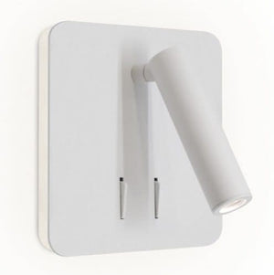 White wall-mounted light fixture on a white background