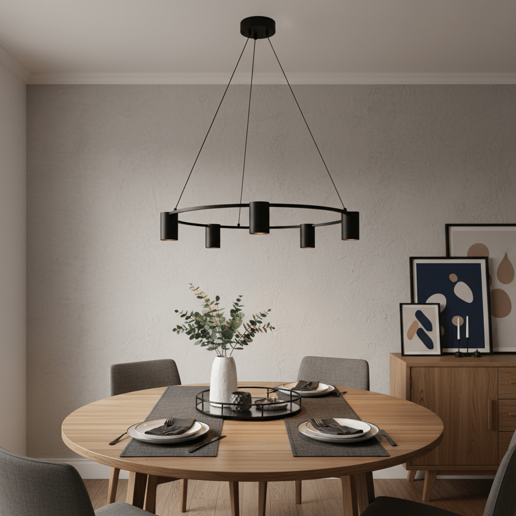 Occhio Round 5 Light Pendant - Black