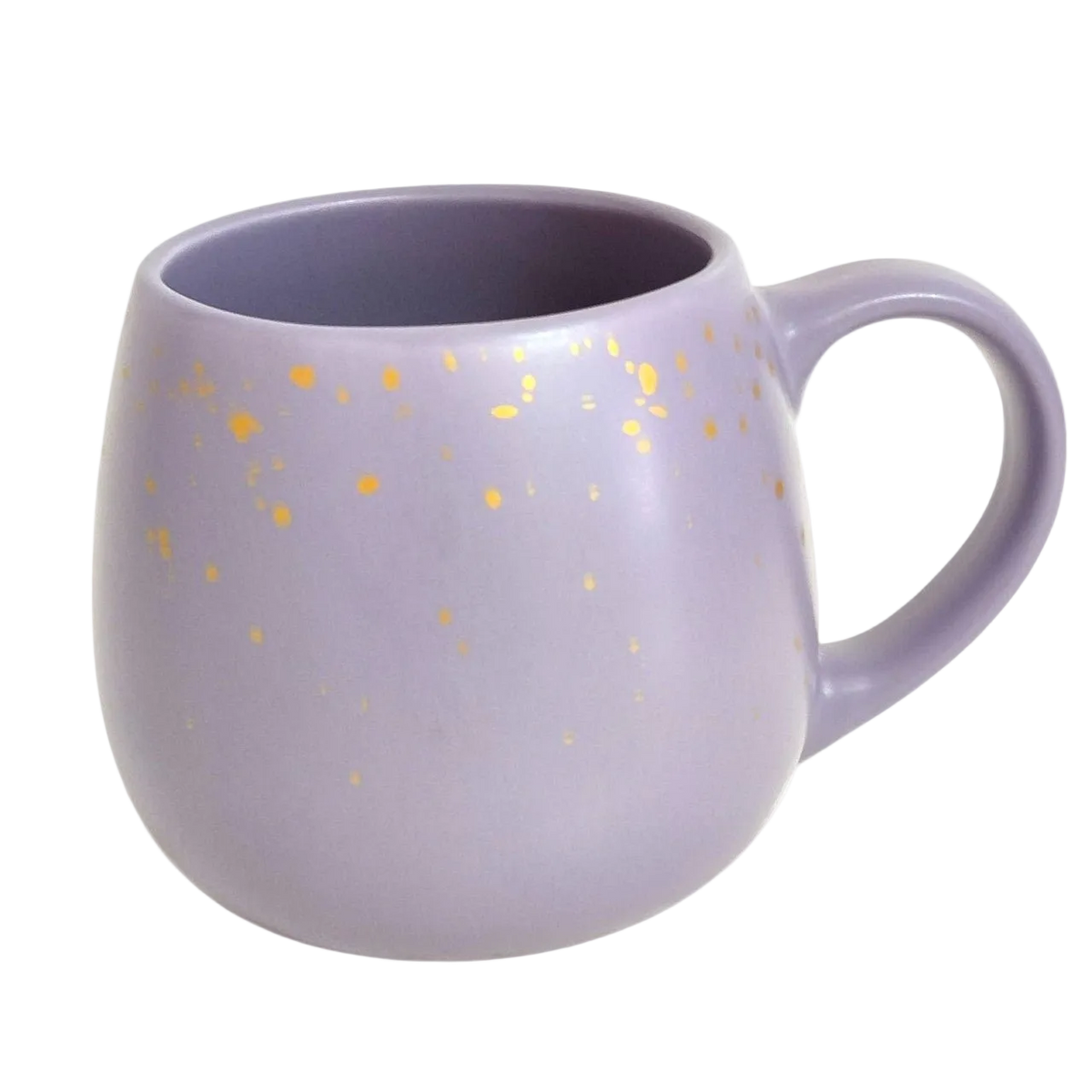 Speckled Elegance Ceramic Mug in Gold & Purple