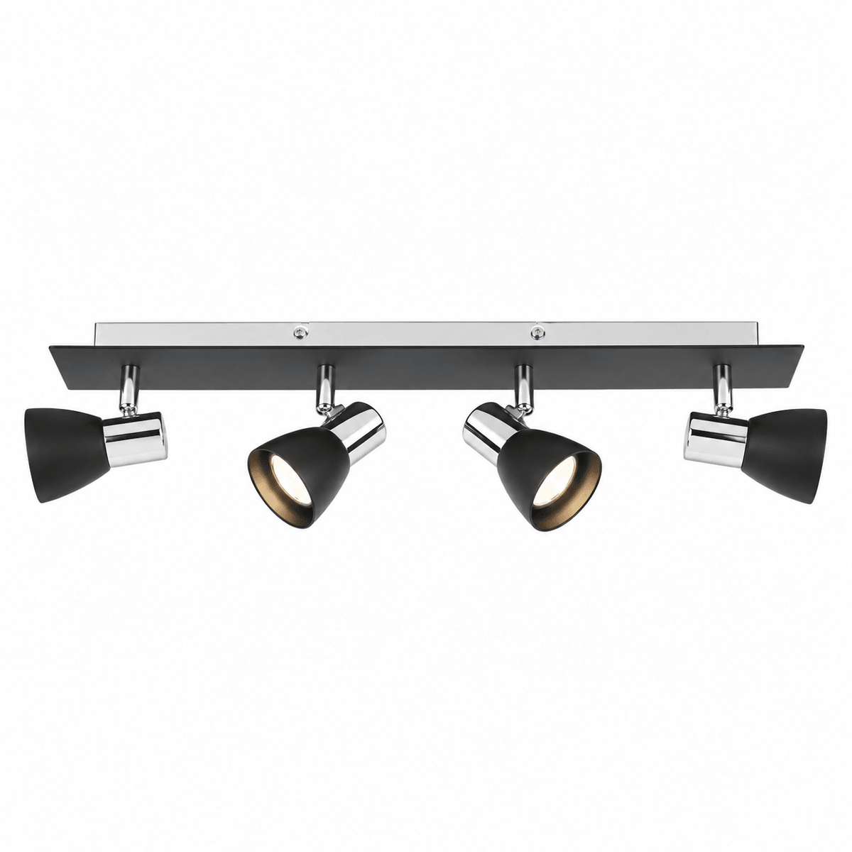 4 Light Chrome & Black Ceiling Spotlight product image on a white background