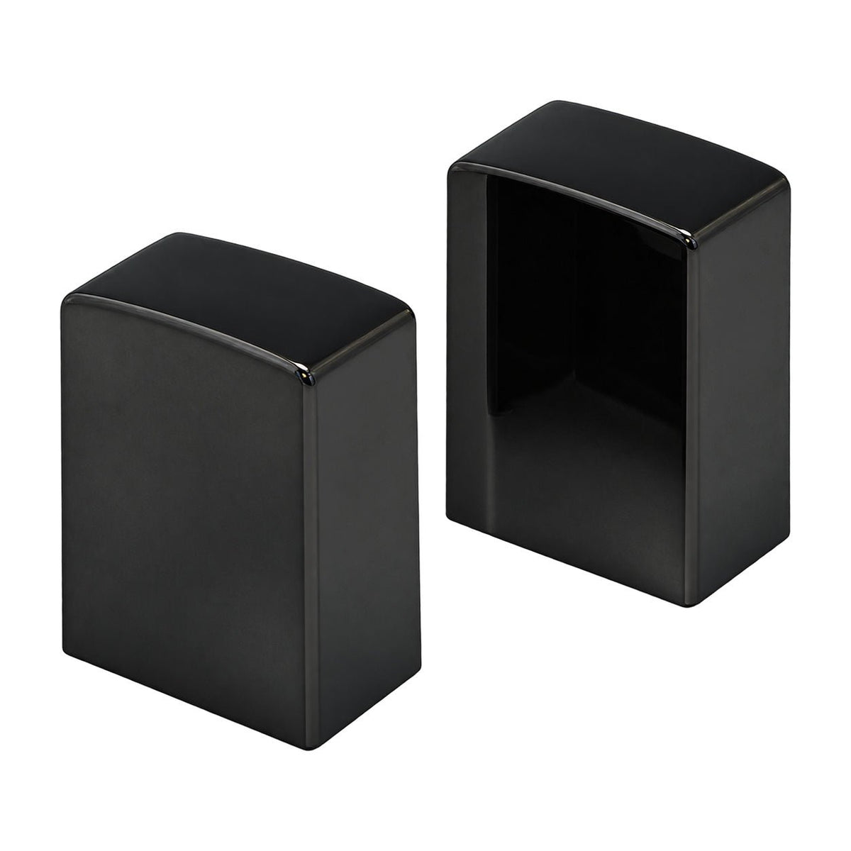 Vanity Square End Cap - Black Chrome, white background, 1254 × 1254