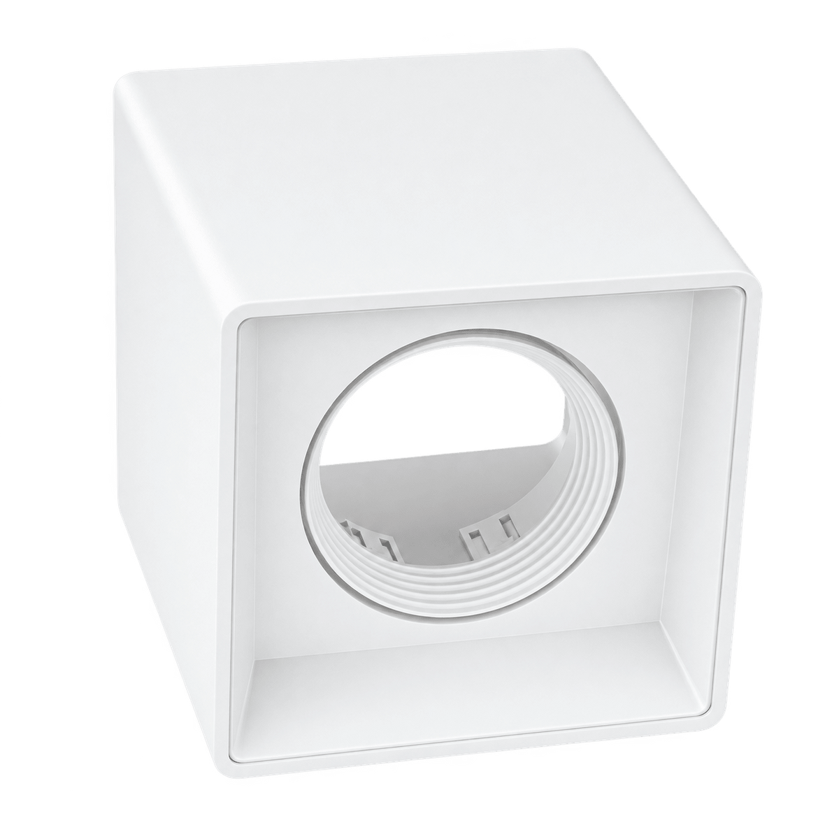 White Surface Mount LED Downlighter Tiltable product image on a transparent background