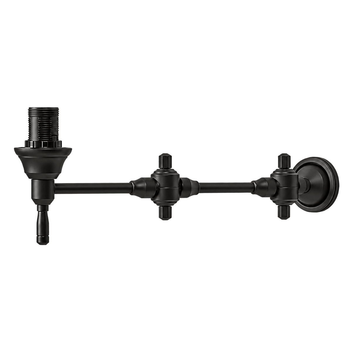 Matt black Swing S wall lamp fitting on a transparent background