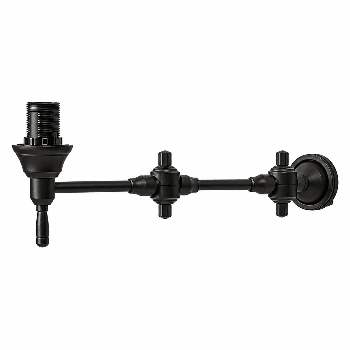 Matt black Swing S wall lamp fitting on a white background