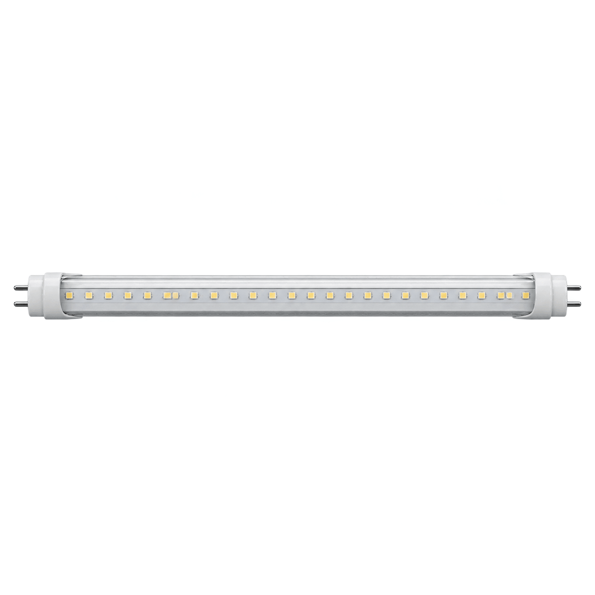 1200mm clear T8 LED tube warm white on white background