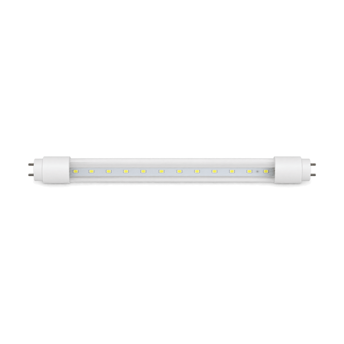 600mm 9W T8 LED tube, 4000K cool white, transparent background