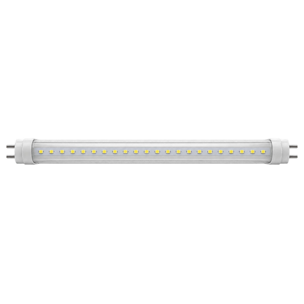 600mm clear glass T8 LED tube warm white on white background