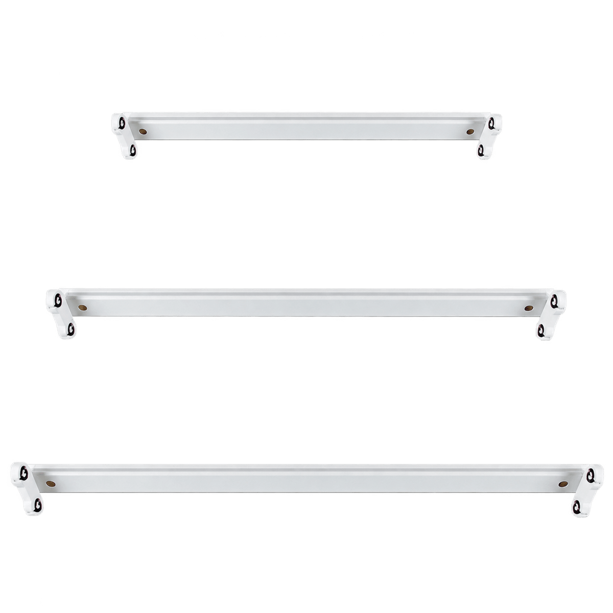 Double Open Channel LED T8 Tube Fittings - 600mm, transparent background