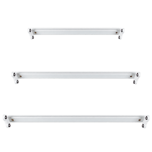 Double Open Channel LED T8 Tube Fittings - 600mm, transparent background
