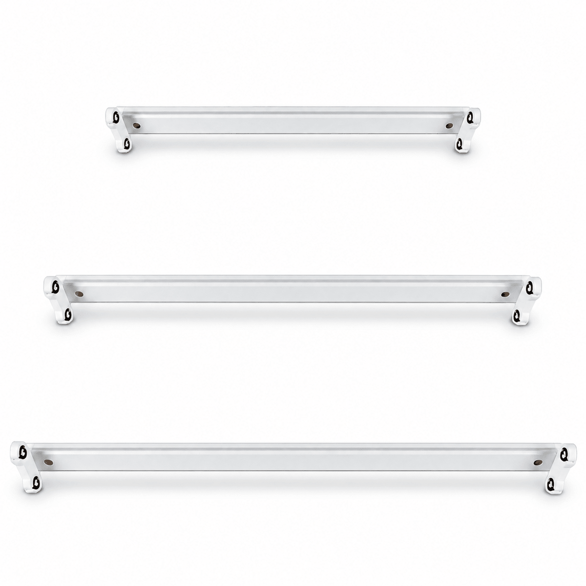 Double Open Channel LED T8 Tube Fittings - 600mm, white background