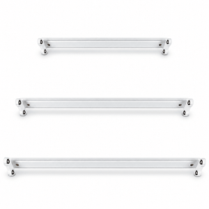 Double Open Channel LED T8 Tube Fittings - 600mm, white background