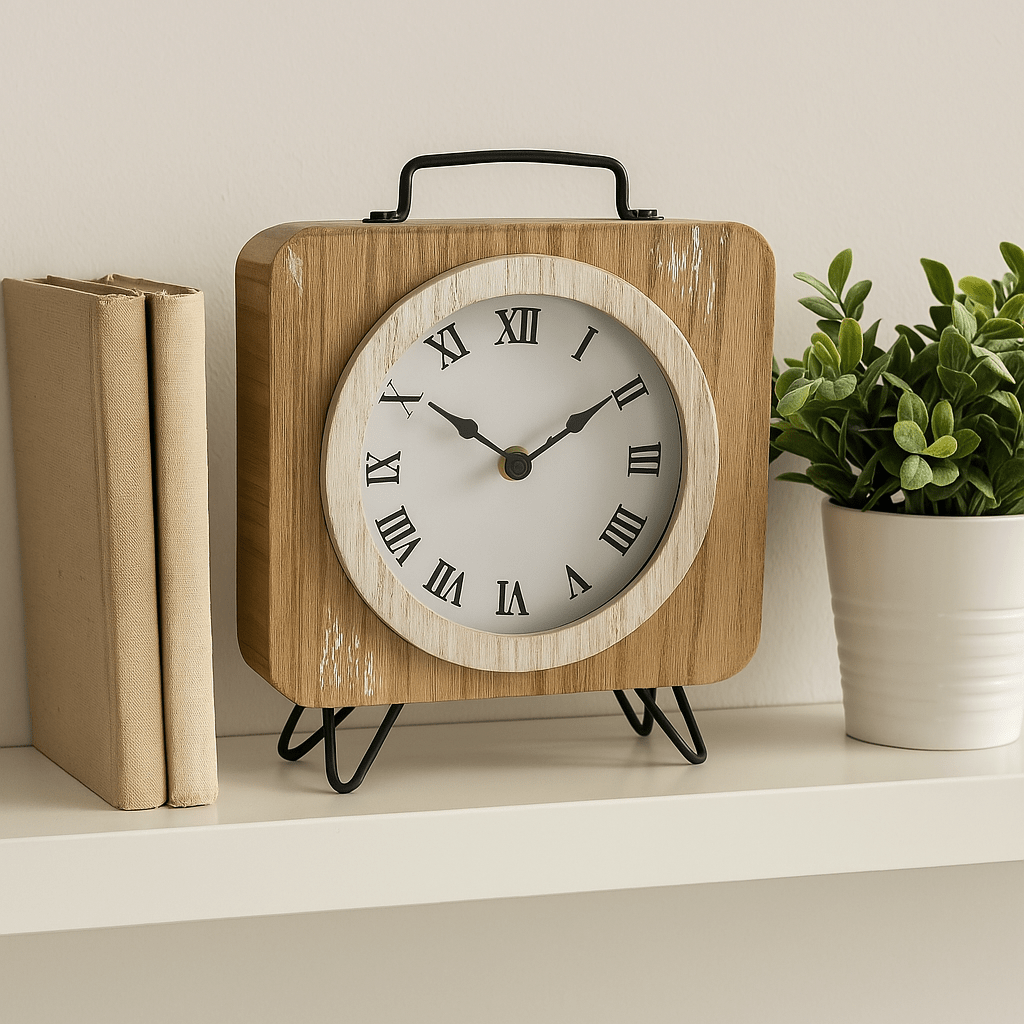 Table Clock - Wood Finish - Future Decor