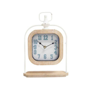Table Clock - Wood Finish Black Numbers - Future Decor