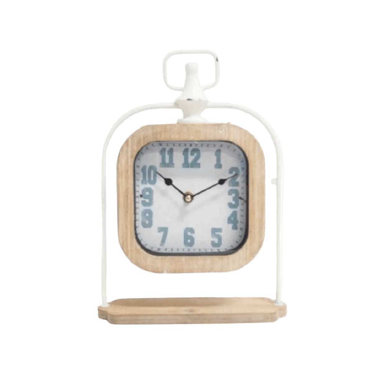 Table Clock - Wood Finish Black Numbers