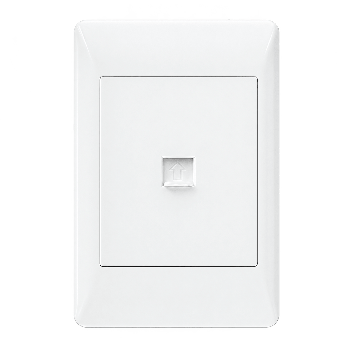 White 2x4 telephone jack socket on transparent background