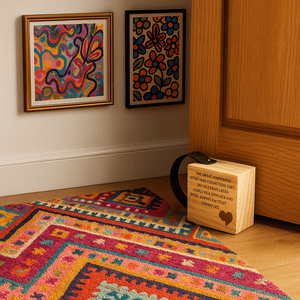 The Great Happiness Wooden Doorstop - Future Decor