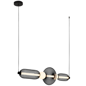 Sand Black Iron & Acrylic LED Pendant, 16W, 3CCT