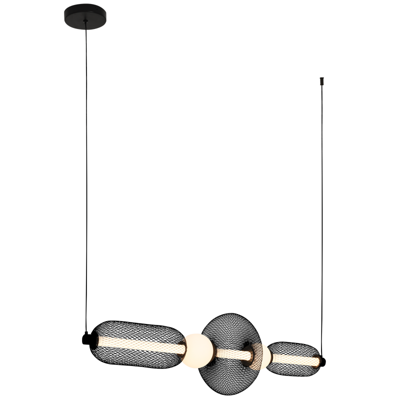 Sand Black Iron & Acrylic LED Pendant, 16W, 3CCT
