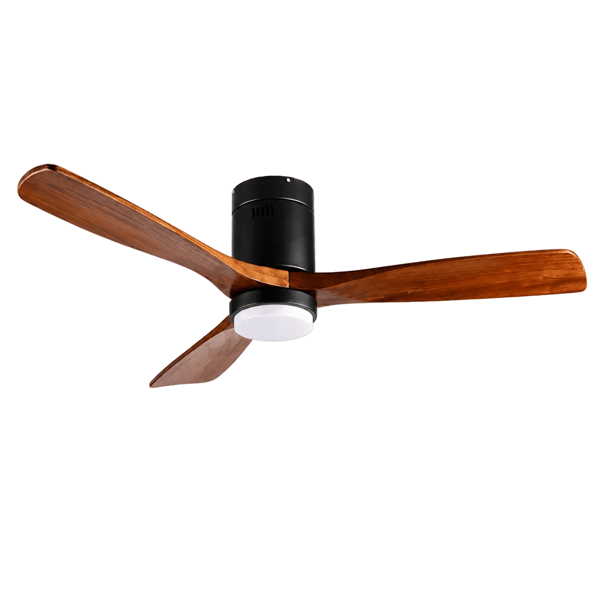 Fan-Fare Black & Walnut LED Ceiling Fan - Dimmable & CCT