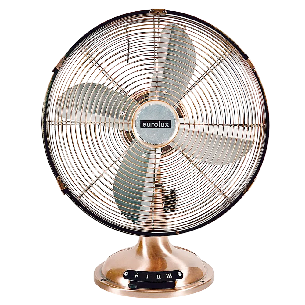 Antique Copper Desk Fan 4 Blades - Adjustable Tilt