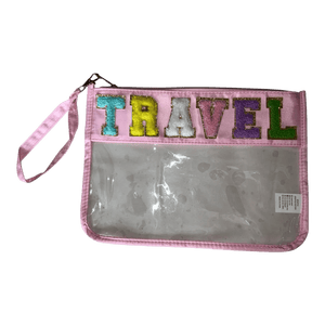 Travel Pink PVC Zip Bag