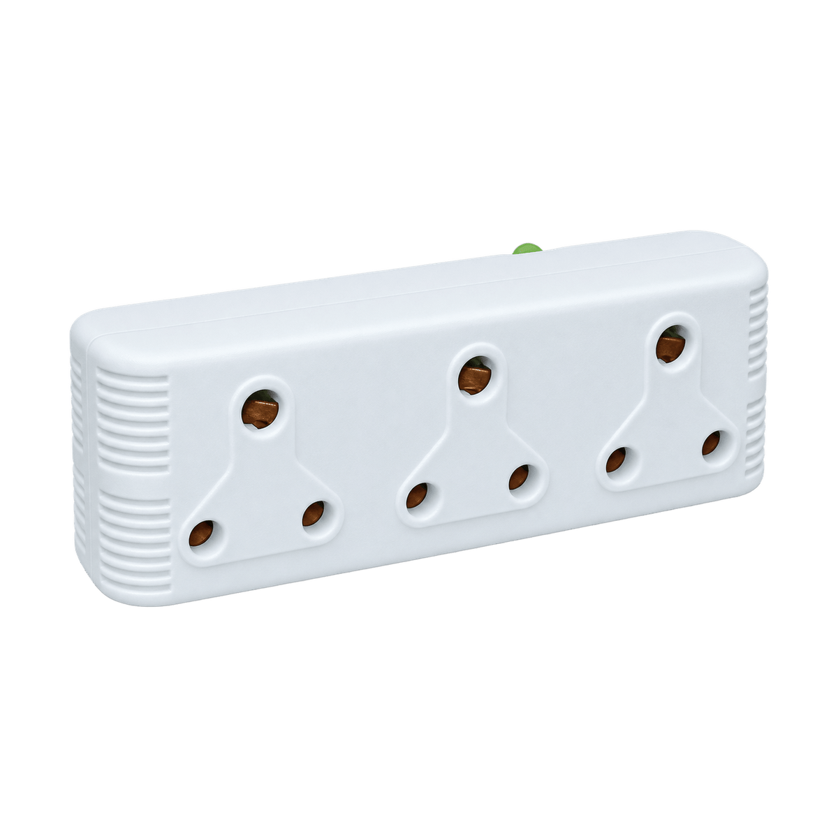 Transparent-background image of a white triple 16A RSA adaptor