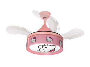 Hello Kitty Pink Retractable LED Ceiling Fan - Future Light - LED Lights South Africa