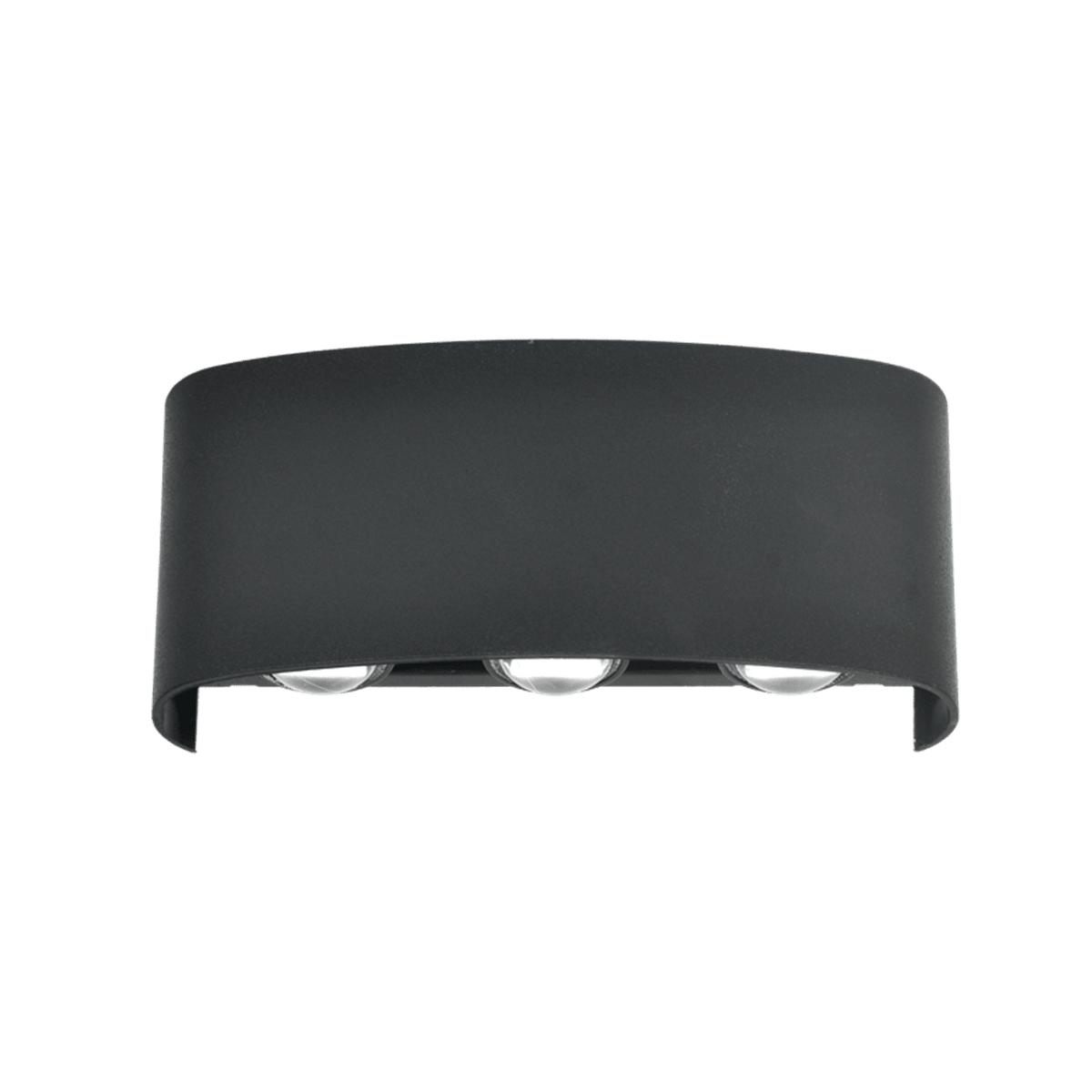 Black 6W up and down outdoor wall light, transparent background, 1254 × 1254