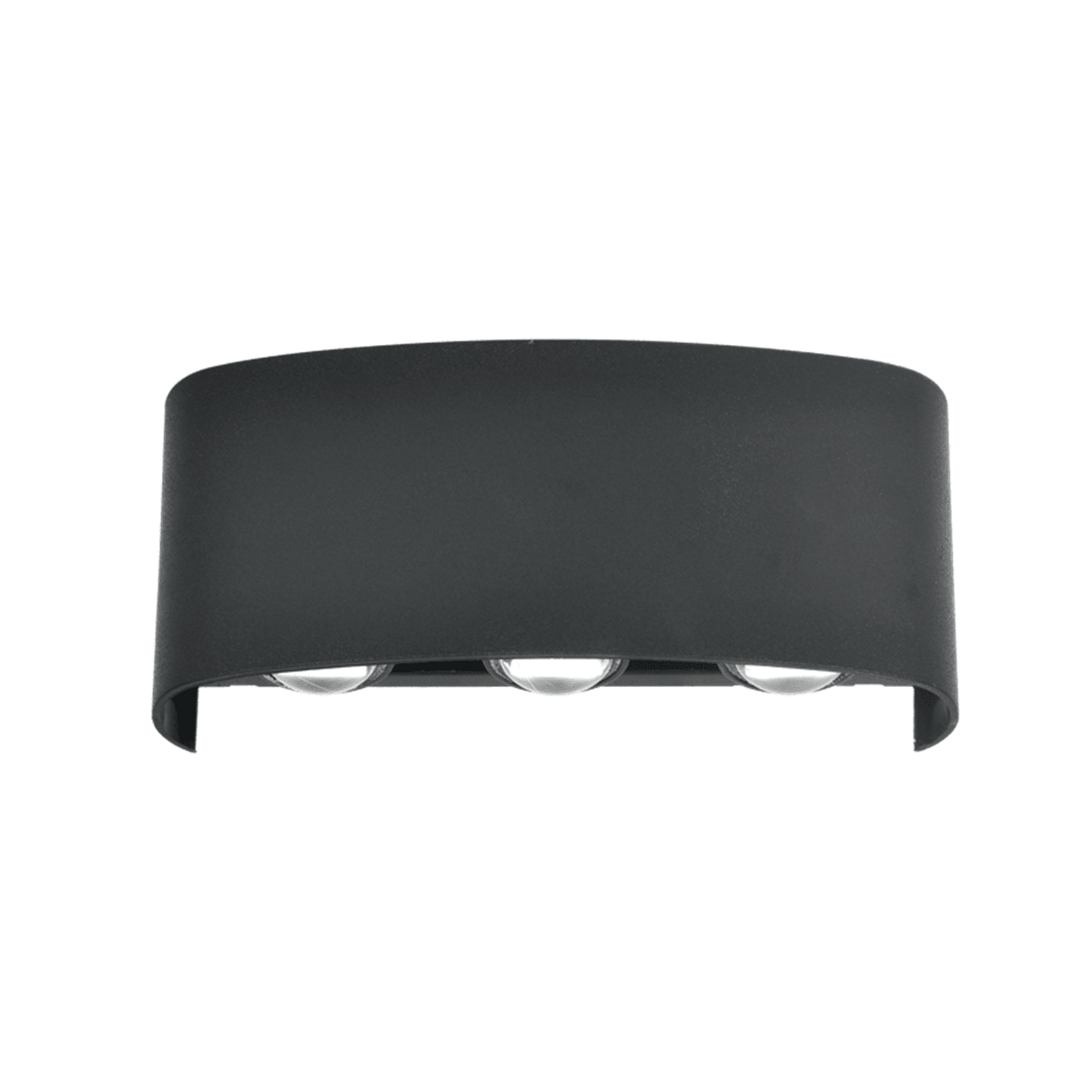 Black 6W up and down outdoor wall light on white background, 1254 × 1254