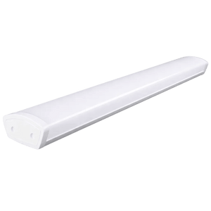 18W curved diffuser LED office fitting shown on gray