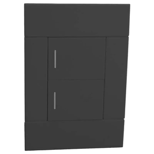 Veti 2 charcoal two-lever 2-way wall switch, white background