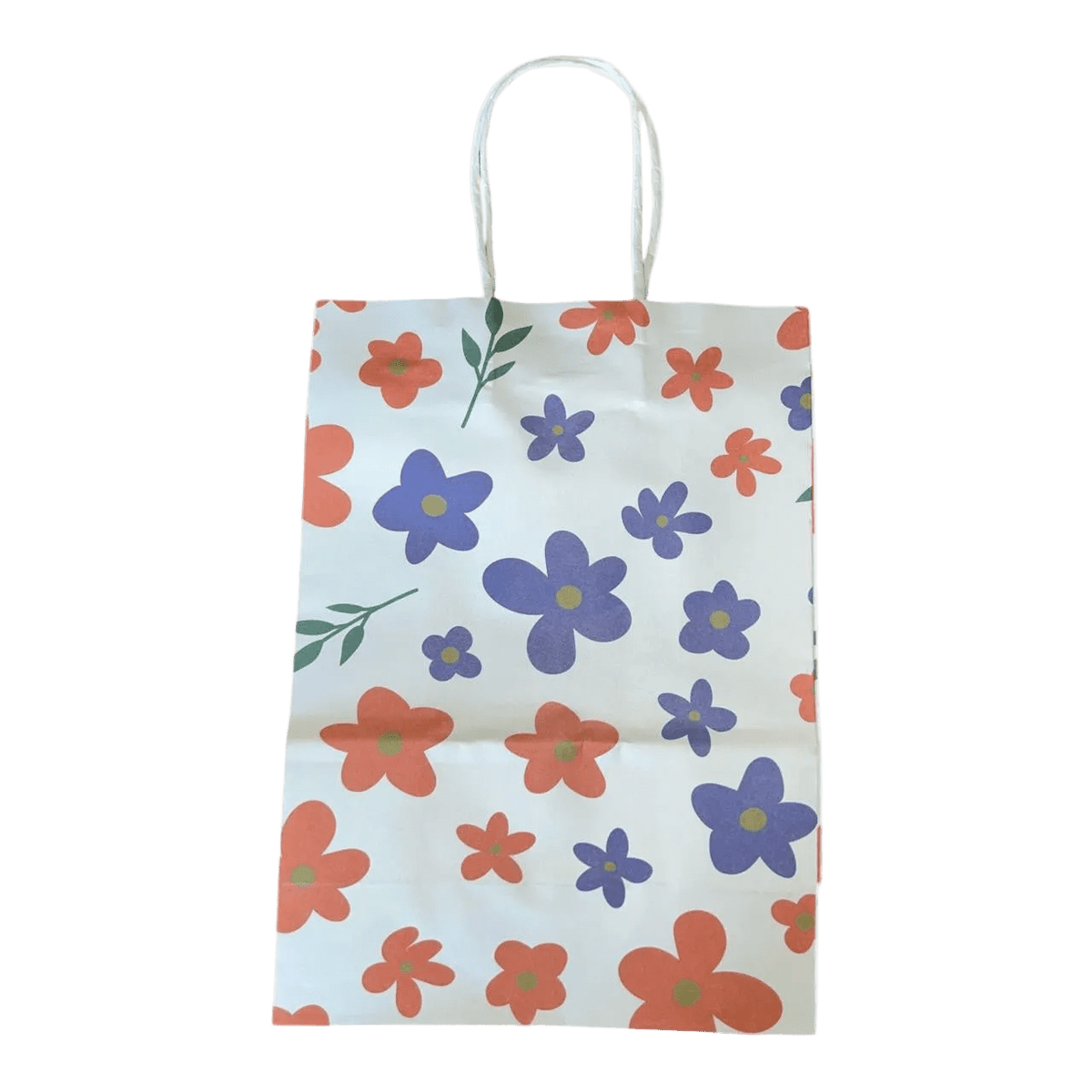 Vibrant Floral & Leaf Gift Bag Set (12 Pack)