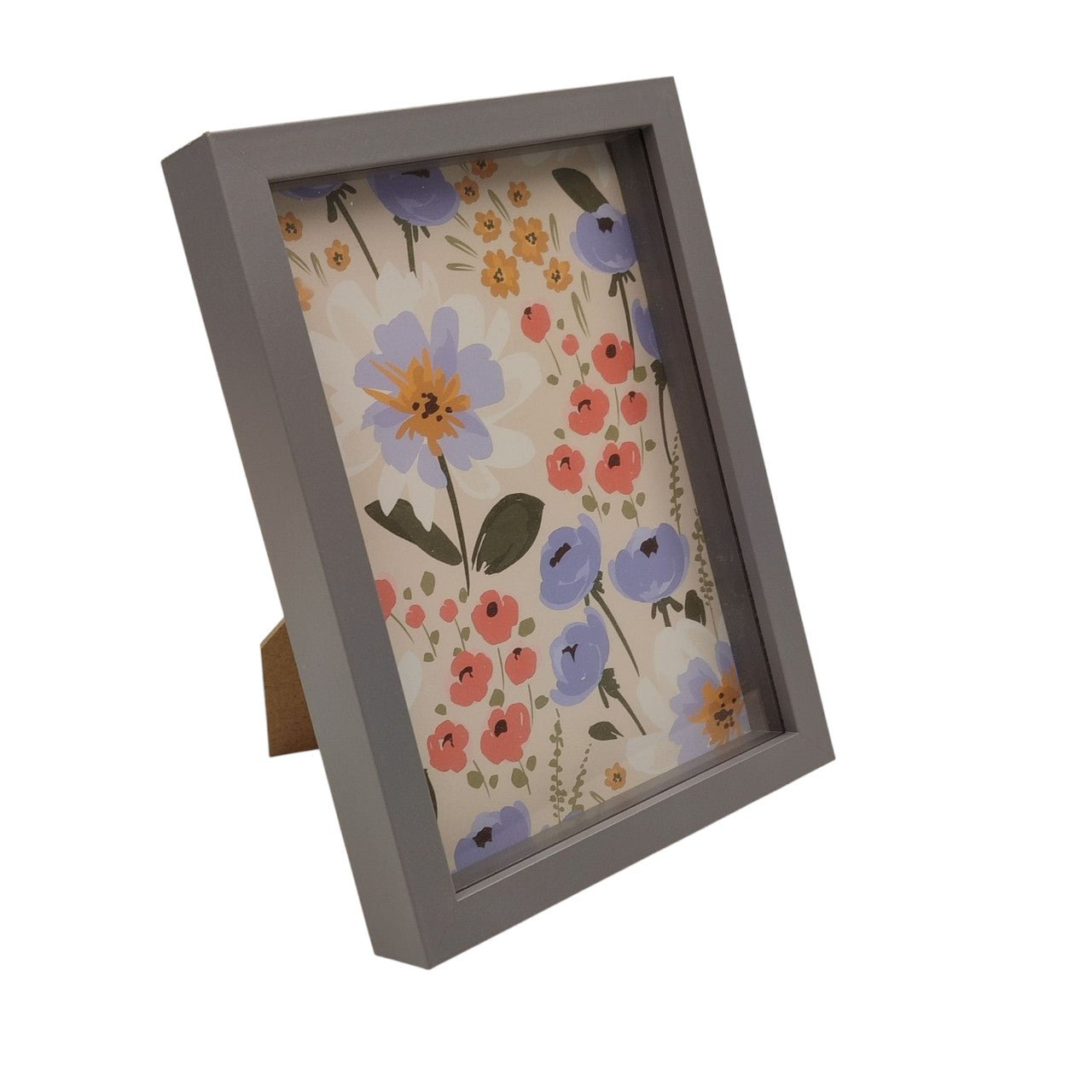Vibrant Floral Grey - Bordered Photo Frame - Future Decor