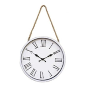 Wall Clock - Hanging On Rope Roman Numbers - Future Decor