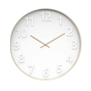 Wall Clock - White With Brown Clock Hands - Future Decor