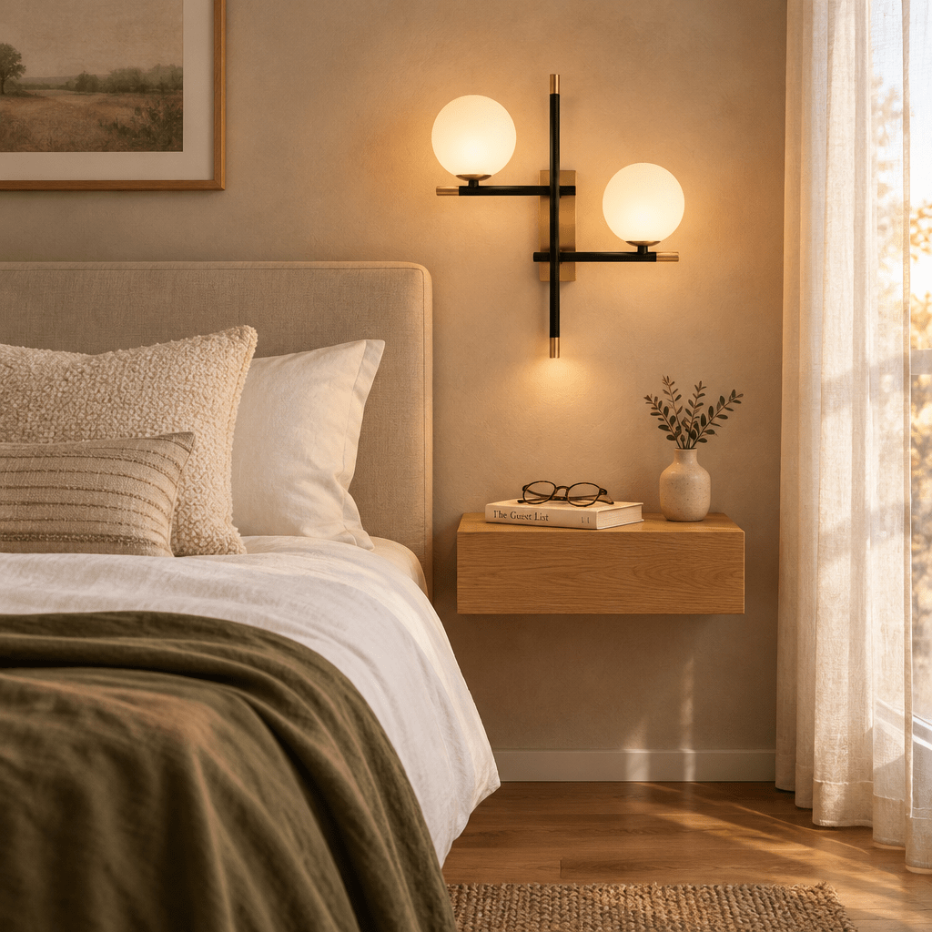 Unwind Black & Gold Wall Light