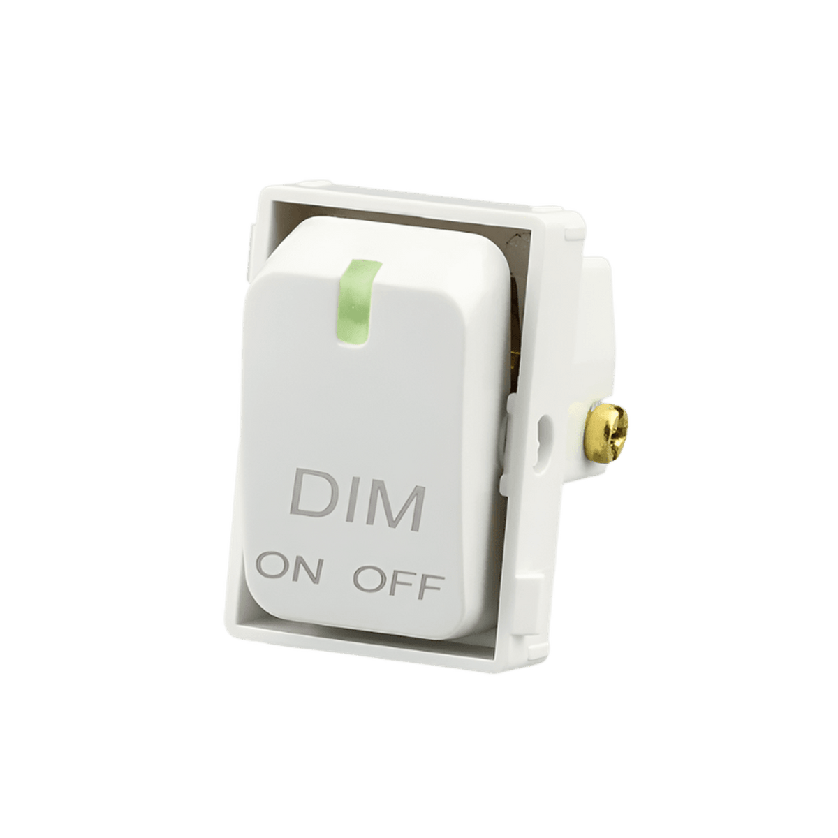 White dimmer switch component on a transparent background