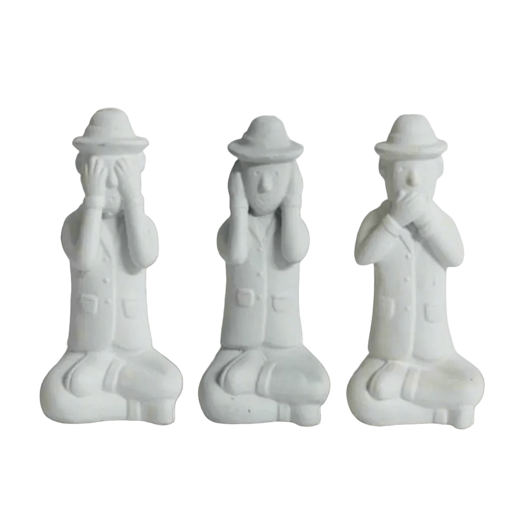 White Resin See, Hear & Speak No Evil Males Set
