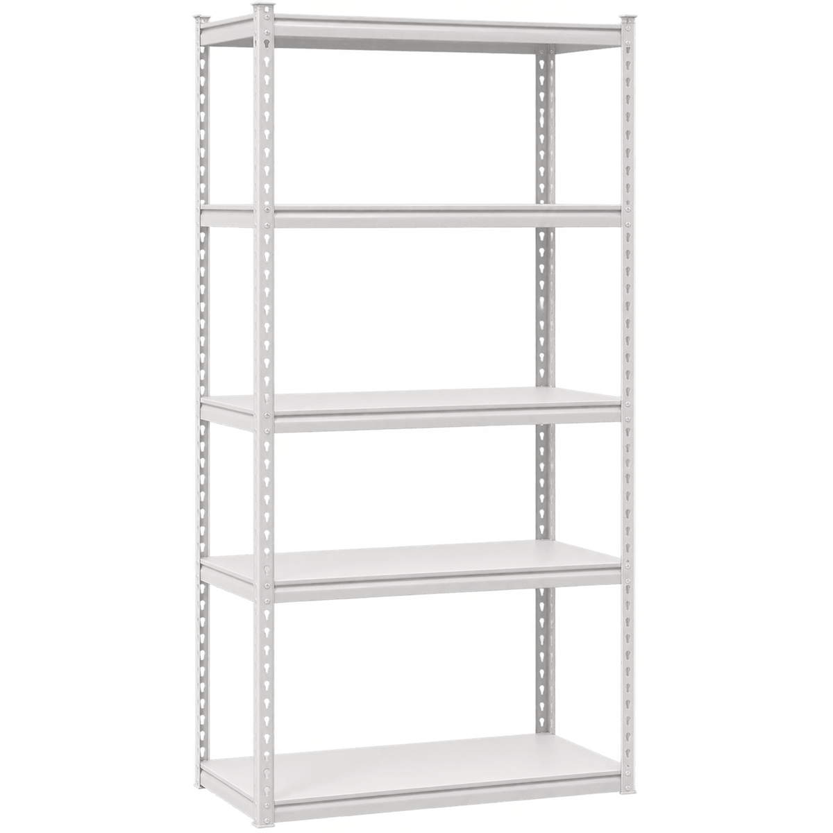 Wildberry five-tier grey steel shelving — transparent background