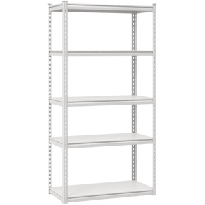 Wildberry five-tier grey steel shelving — transparent background