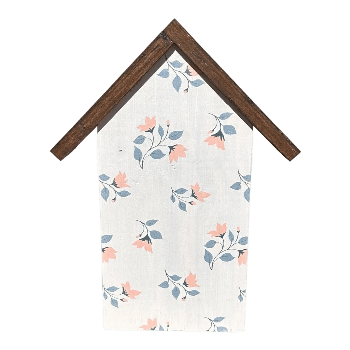 Wooden House Ornament - Flowers