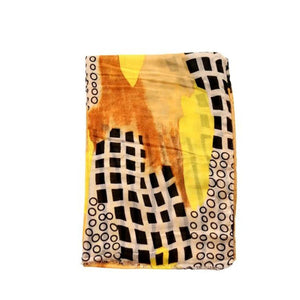 Yellow and Orange Abstract Pattern Scarf - Future Decor