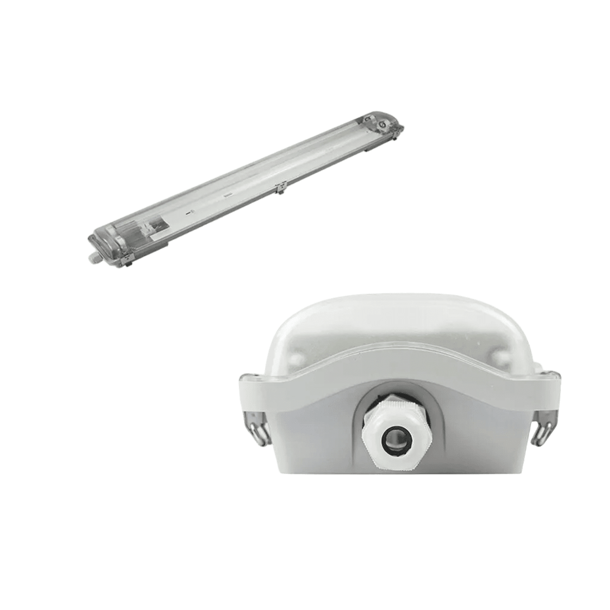 Zen Tri-Proof 4ft T8 double IP65 fixture on white background, 1254 × 1254