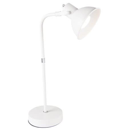 White Metal Desk Lamp with Rotatable Head